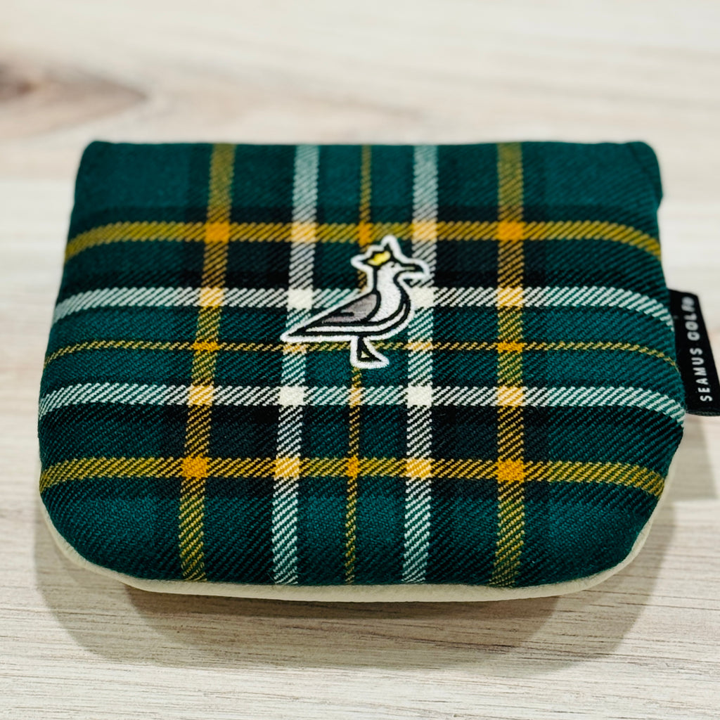 Seamus X King Seve | Irish National Tartan & Vanilla Leather Mallet Putter Cover