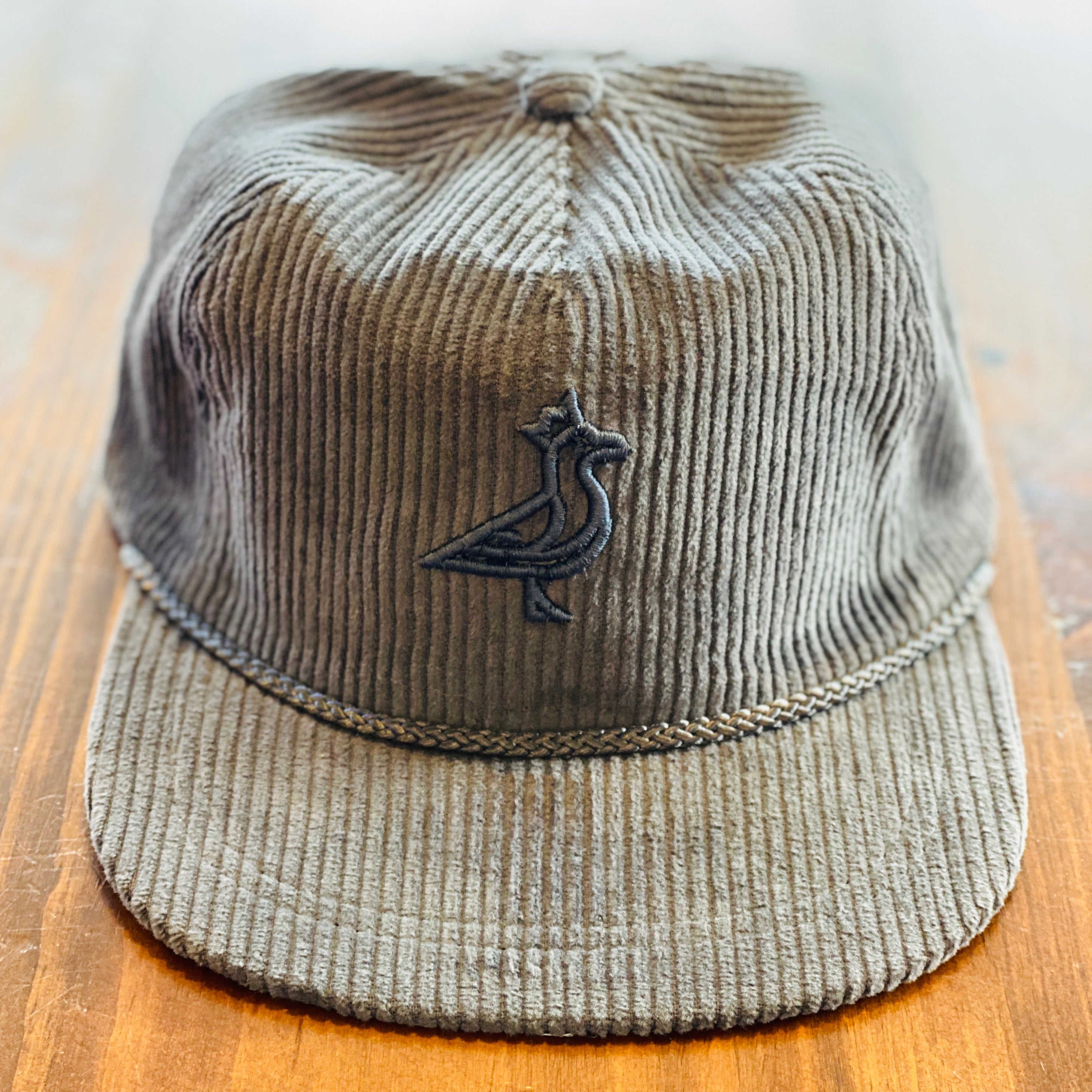 King Seve Corduroy Rope Cap - Charcoal Tone On Tone 3D Logo