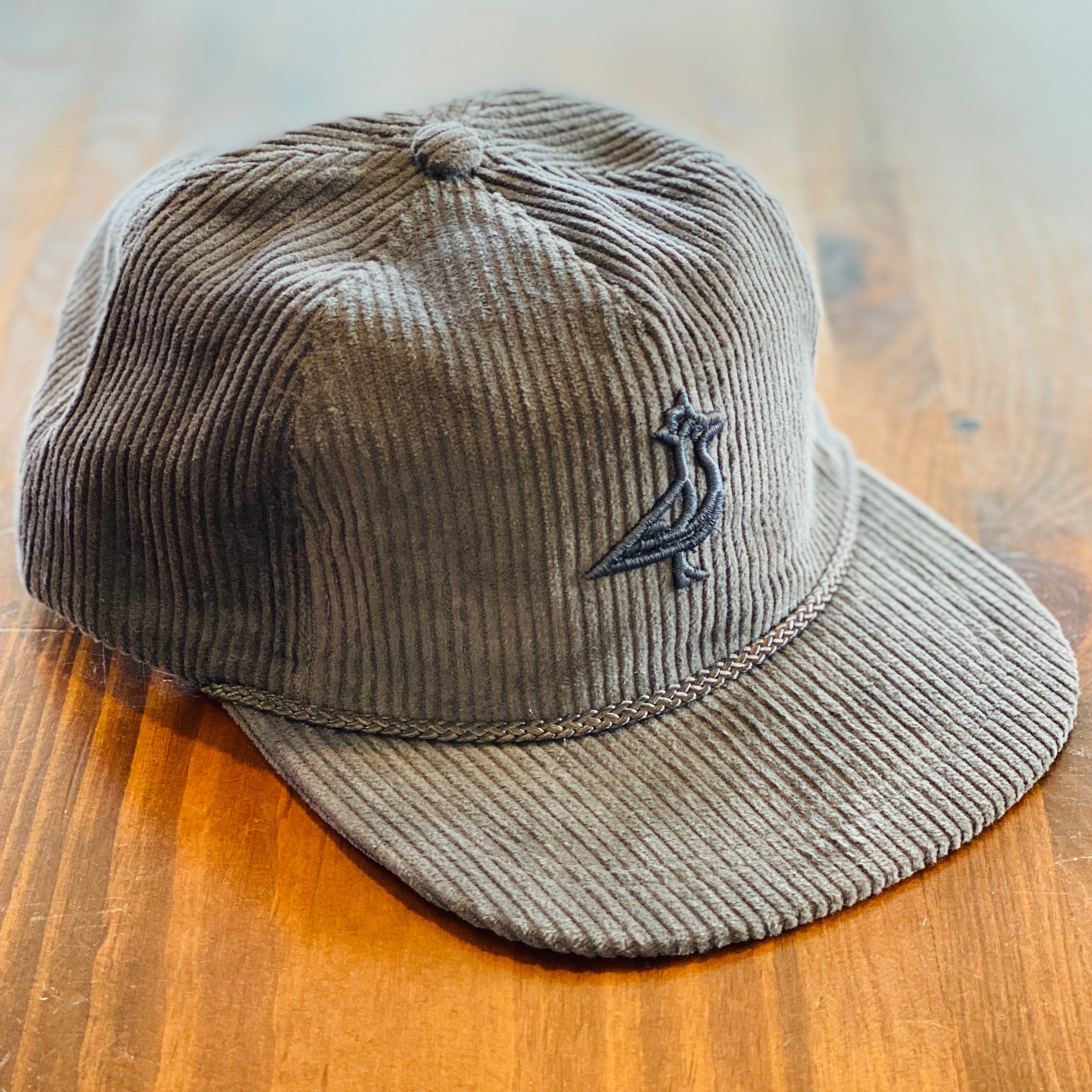 King Seve Corduroy Rope Cap - Charcoal Tone On Tone 3D Logo